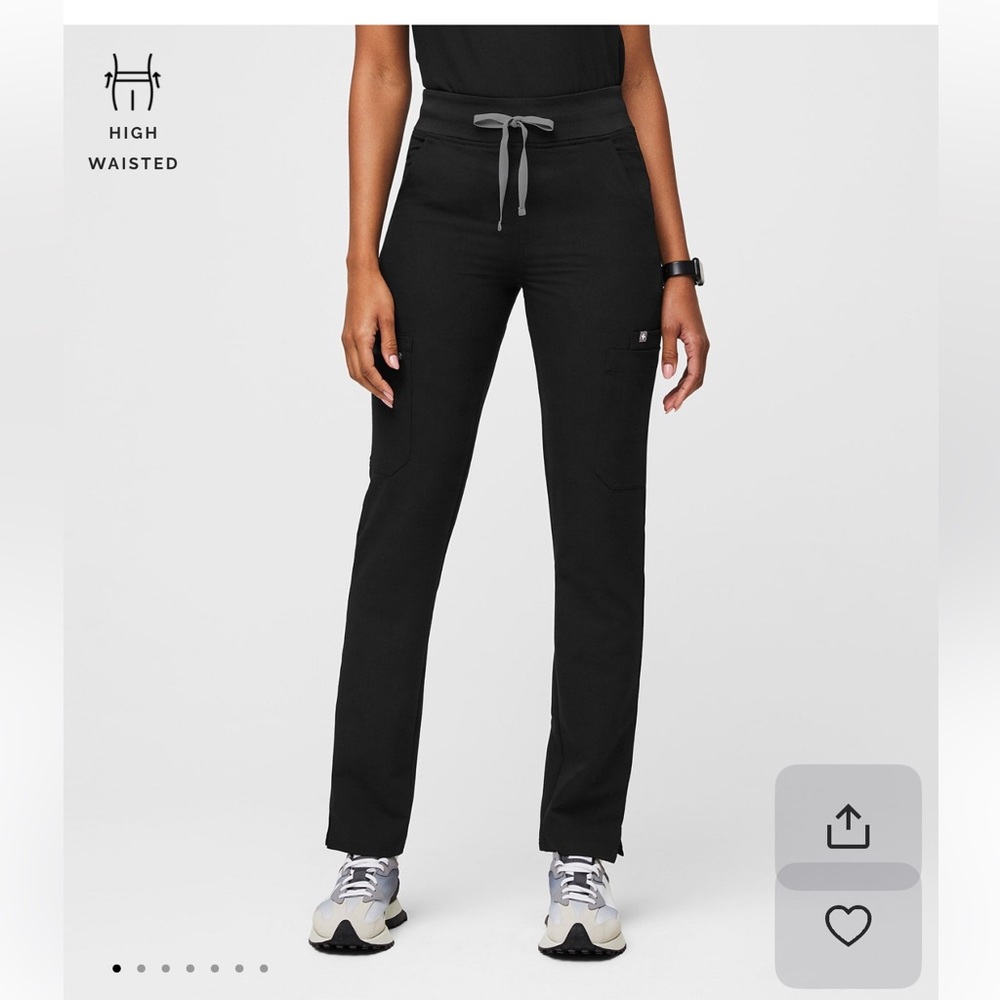 FIGS Women’s Black High Waisted Yola Skinny Scrub Pants